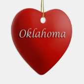 Oklahoma Rotes Herz Keepake-Ornament Keramik Ornament (Rechts)