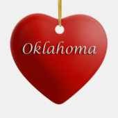 Oklahoma Rotes Herz Keepake-Ornament Keramik Ornament (Vorne)