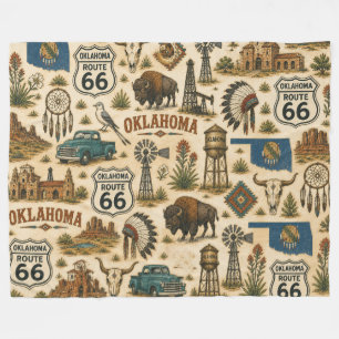 Oklahoma Route 66 Cozy Prairie Fleecedecke