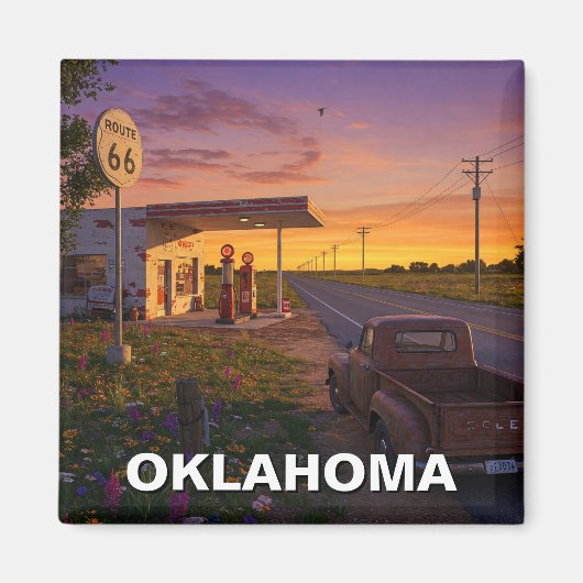 Oklahoma Route 66 Gaststättenreise Magnet (Vorne)