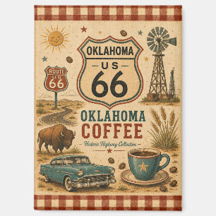 Oklahoma Route 66 Kühlschrank Kaffee-Stopp Magnet