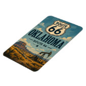 Oklahoma Route 66 Ölförderstraße Reise Kunst Magnet (Linke Seite)