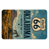 Oklahoma Route 66 Ölförderstraße Reise Kunst Magnet (Horizontal)