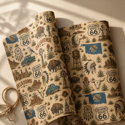 Oklahoma Route 66 Prairie Geschenk Geschenkpapier Set