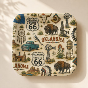 Oklahoma Route 66 Prairie-Party Pappteller