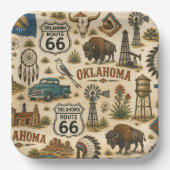 Oklahoma Route 66 Prairie-Party Pappteller (Vorderseite)