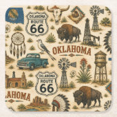 Oklahoma Route 66 Prairie Sips Rechteckiger Pappuntersetzer (Vorderseite)