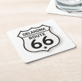 Oklahoma Route 66 Retro White Shield Untersetzer (angewinkelt)