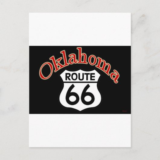 Oklahoma-Route 66 Schild Postkarte (Vorderseite)