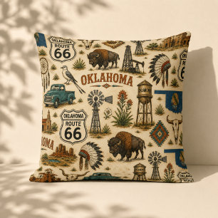 Oklahoma Route 66 Sofa Prairie Kissen