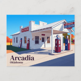Oklahoma Route 66 Tankstelle, Arcadia Oklahoma Postkarte