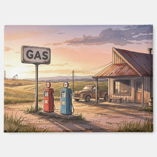 Oklahoma Route 66 Vintage Gasstation Magnet