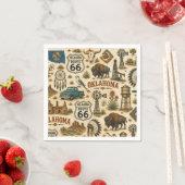 Oklahoma Route 66 Vintage Western Collage Serviette (Beispiel)