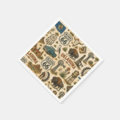 Oklahoma Route 66 Vintage Western Collage Serviette (Ecke)
