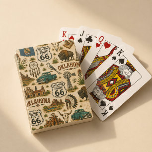 Oklahoma Route 66 Vintage Western Collage Spielkarten