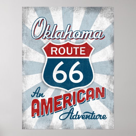 Oklahoma Route 66 Vintages Amerika Poster (Vorne)