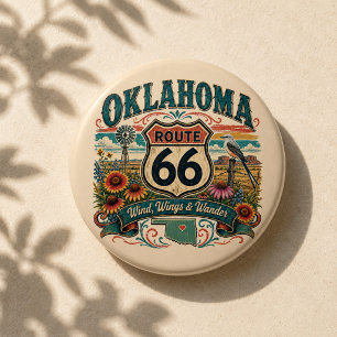 Oklahoma Route 66 Wildflower Roadtrip-Accessoire Button