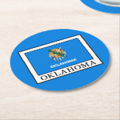 Oklahoma Runder Pappuntersetzer (Angewinkelt)