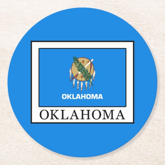 Oklahoma Runder Pappuntersetzer (Vorderseite)