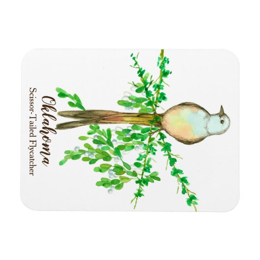 Oklahoma Scissor Tails Fly Catcher Bird Magnet (Horizontal)