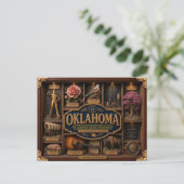 Oklahoma Shadow Box 3D Figurine Staat Postkarte (Stehend Vorderseite)