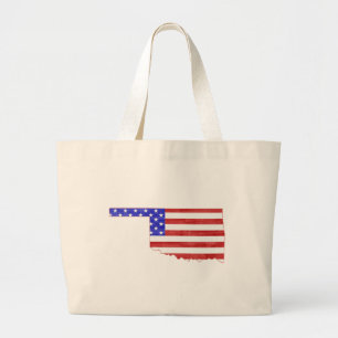 Oklahoma Shaped American Flag Patriotic früher Jumbo Stoffbeutel