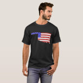 Oklahoma Shaped American Flag Patriotic Oklahoman T-Shirt (Vorne ganz)
