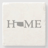 Oklahoma Shaped Letter Zuhause Oklahoman Word Art Steinuntersetzer (Vorderseite)