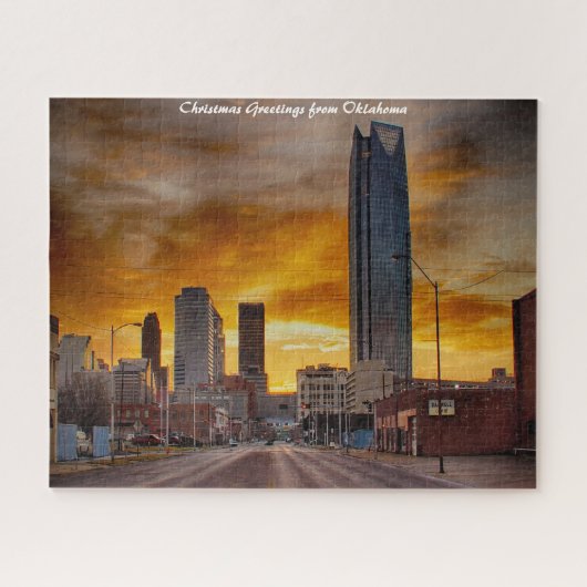 Oklahoma Skyline.Weihnachtsgrüße Puzzle (Horizontal)