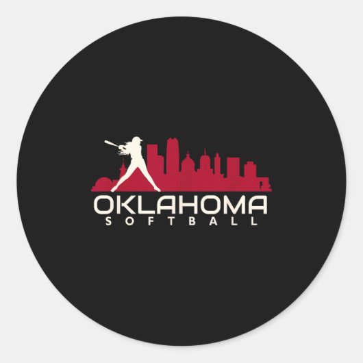 Oklahoma Softball Stadt Mod Runder Aufkleber (Vorderseite)