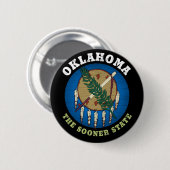 OKLAHOMA SOONER STAAT FLAG BUTTON (Vorne & Hinten)