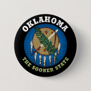 OKLAHOMA SOONER STAAT FLAG BUTTON