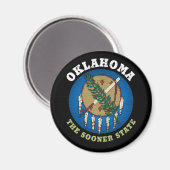 OKLAHOMA SOONER STAAT FLAG MAGNET (Vorderseite/Rückseite)