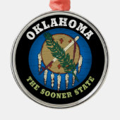 OKLAHOMA SOONER STAAT FLAG ORNAMENT AUS METALL (Vorne)