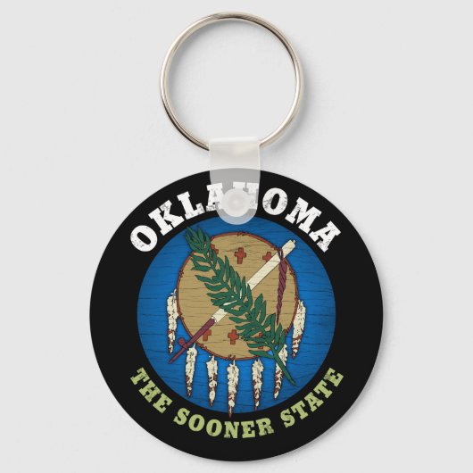 OKLAHOMA SOONER STAAT FLAG SCHLÜSSELANHÄNGER (Vorderseite)