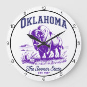 Oklahoma Sooner State Bison Große Wanduhr (Vorderseite)