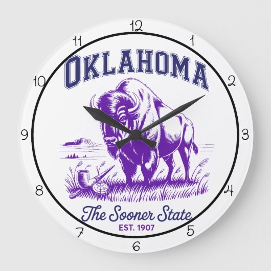 Oklahoma Sooner State Bison Große Wanduhr (Vorderseite)