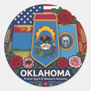 Oklahoma Sooner State Erbstolz 🌹 Runder Aufkleber