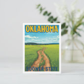 Oklahoma Sooner State Vintage Reise Postkarte (Stehend Vorderseite)