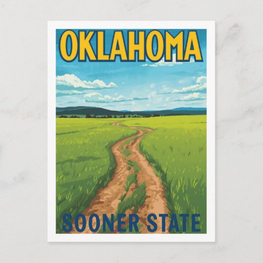 Oklahoma Sooner State Vintage Reise Postkarte (Vorderseite)