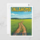Oklahoma Sooner State Vintage Travel Postkarte (Vorne/Hinten)