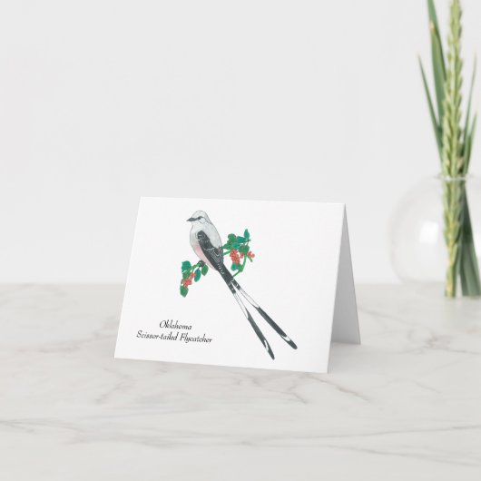 Oklahoma Staat Bird: Flycatcher mit Schnupfenschwa Dankeskarte (Vorderseite)