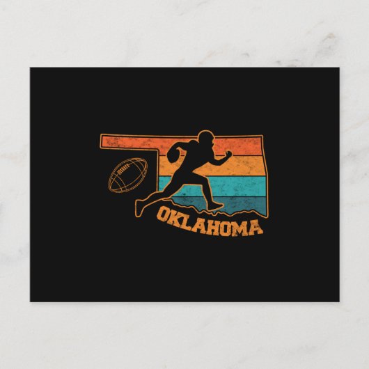 Oklahoma Staat Footbal Colorful Map Postkarte (Vorderseite)