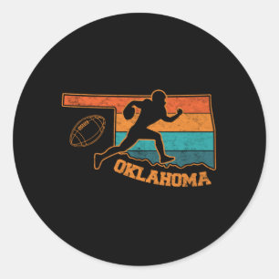 Oklahoma Staat Footbal Colorful Map Runder Aufkleber