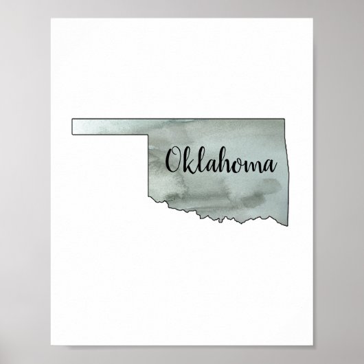 Oklahoma Staat Illustration Poster (Vorne)