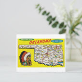 Oklahoma Staat Karte Postkarte (Stehend Vorderseite)