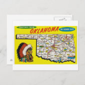 Oklahoma Staat Karte Postkarte (Vorne/Hinten)