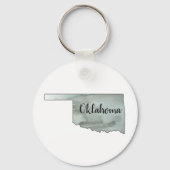 Oklahoma Staat Kontur Malerei Schlüsselanhänger (Vorderseite)