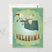 Oklahoma Staat Map - Green Postkarte (Vorne/Hinten)