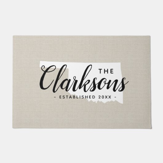 Oklahoma Staat Monogram Doormat Fußmatte (Vorderseite)